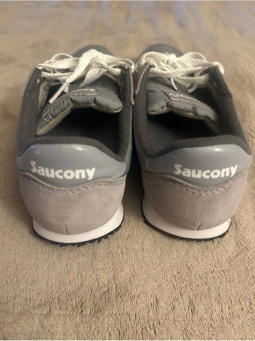 Saucony Light Gray Suede & Nylon Sneakers with White Laces size 7.5 - Picture 5 of 8